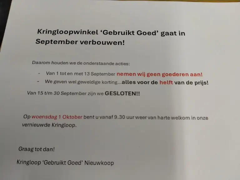 Kleding en Schoenen Halve Prijs - Nieuwkoop